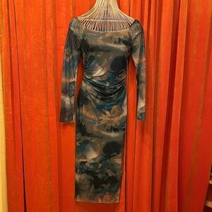 Elegant Mesh Green Patterned Dress